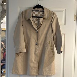 Coach Khaki Trench Coat with Logo Lining